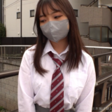 普通の制服素人パ◯活女子【ユメ】の子宮に中出しマスク剥ぎ取り身バレ！